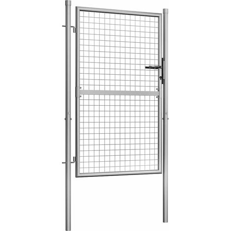 Maison Exclusive - Cancello da Giardino in Acciaio Zincato 105x125 cm Argento (1/5)