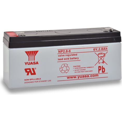 Yuasa - Batterie plomb AGM YUASA NP2.8-6 6V 2.8Ah F4.8