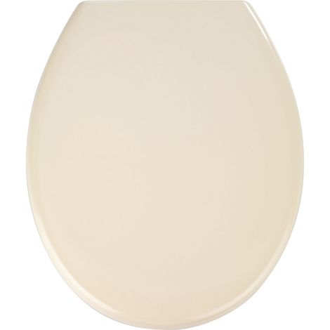 Wenko 18760100 Asse WC Premium Ottana, Chiusura Ammortizzata, Fissaggio Igienico in Acciaio Inox Fix-Clip, Antibatterico, Materiale Plastico, 45,2 x 37,6 cm, Beige (1/5)