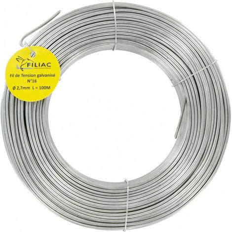 Fil de tension galvanisé n°16 – Ø 2,7 mm – longueur 100 m – FILIAC
