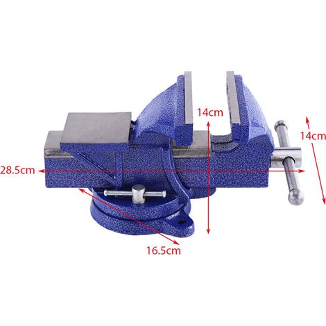 Étau en fonte bleue robuste pour fraisage et travail du métal, 5 pouces, mâchoires solides, maintenance de précision. (1/4)