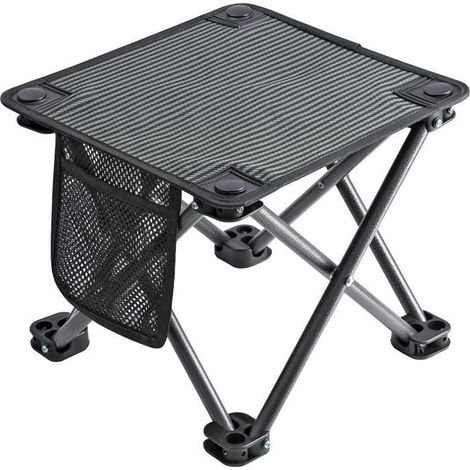 Chaise Camping Pliante - Ultra Léger - Noir - 1 Place - PVC Oxford 1200D - 27x27x23 cm (1/4)
