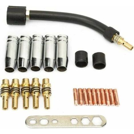Kit d'accessoires de soudage MIG, 24 pièces, 0,8 contact, compatible avec le pistolet de soudage Binzel 15AK (1/4)