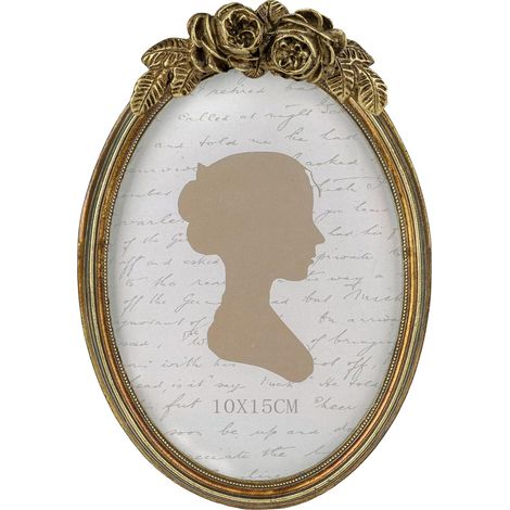 Cadre photo vintage 4 x 6 pouces, cadres photo anciens ovales avec façade en verre, affichage photo, suspension murale de table, rose bronze (1/5)