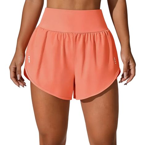 De Yoga Taille Haute Double Couche avec Doublure intégrée, entraînement Fluide, Course à Pied, Gym, Short de Sport pour entraînement par Temps Chaud, Actif, Pantalon Court de Gym (1/5)