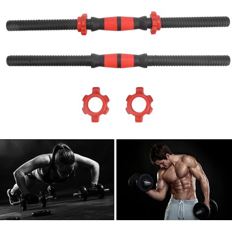 Barres d'haltères de 50 cm pour musculation avec 4 écrous, équipement fitness (1/5)