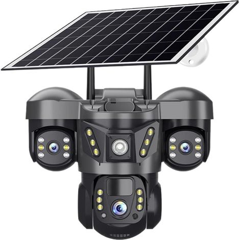 6MP Triple Lenses WiFi Solar Camera PIR Human Detection Night Vision Waterproof Security CCTV Camara Battery Video Monitor(WiFi Camera) (1/5)