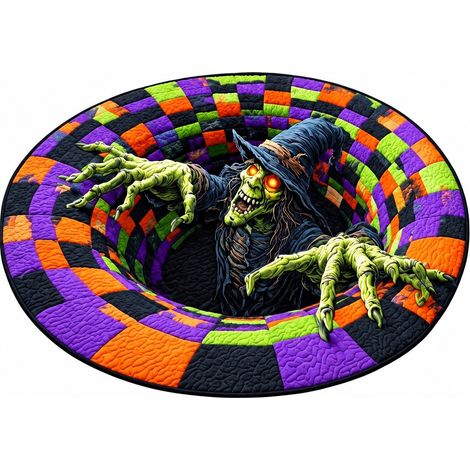 Tapis rond d'Halloween, velours cristal lavable, 60 cm, décoration cosplay pour salon ou chambre 60 x 60 cm Halloween 5 (1/5)