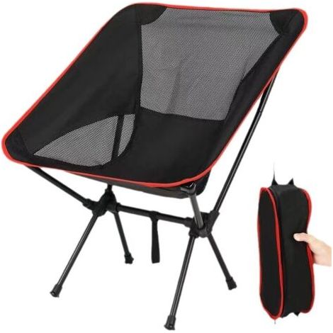 Chaises de camping portables et pliables, légères, chaise de randonnée pour adultes, chaises pliantes pour l'extérieur, le sport, la plage, les voyages, la randonnée (1/5)