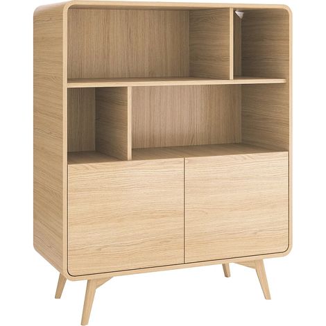 Libreria con 2 ante e 4 nicchie Naturale - JALEMO (1/5)