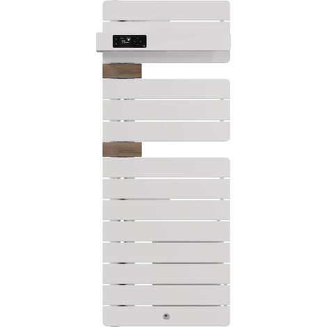 Sèche-serviettes électrique soufflant Allure 4 étroit 1500W mât à gauche chêne - Thermor 483374 (1/2)
