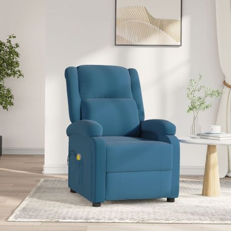 Fauteuil électrique de massage Bleu Velours (1/5)