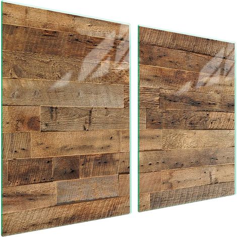 Plaque de protection en verre pour poêle 2x45x52 Bois (1/5)