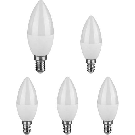 Lot de 5 Ampoules LED E14 C37 3,7W V-TAC VT-1818 FS - 180 ° - Blanc froid - 6500K (1/5)
