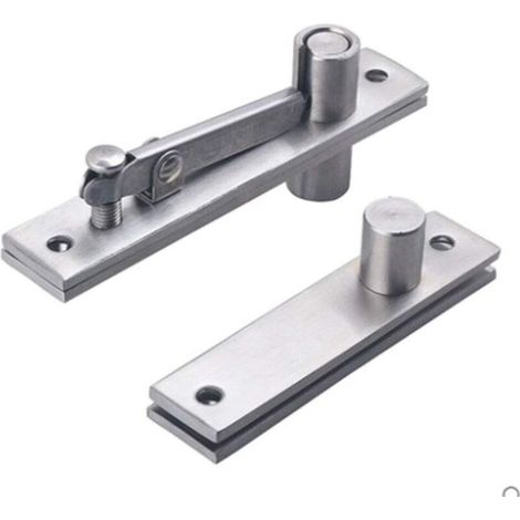 Lot de 2 charnières de porte pivotantes à 360 degrés de rotation cachée en acier inoxydable robuste avec vis de fixation (128 x 23 mm) (1/4)
