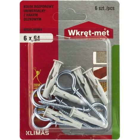 Spreizdübel mit Ösenhaken 6x64mm 6 Stk (1/2)