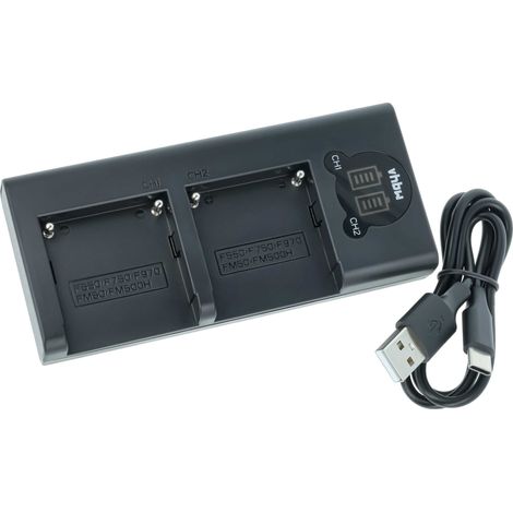 vhbw Dual Micro-USB + USB-C Ladegerät kompatibel mit Sony Hi8 CCD-TR416, CCD-TR3300, CCD-TR3000 Kamera - Ladeschale + USB-C Kabel Ladeanzeige (1/5)