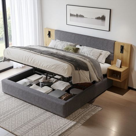 Pouf convertible en lit, dossier inclinable, pliable, jusqu'à 120 kg, 70 x 72 x 56 cm, beige (1/5)