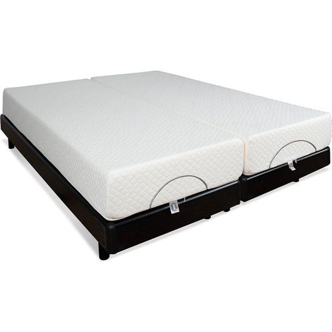 BELLECOUR LITERIE  Ensemble Duo SUPERFLEX 2x90x200 cm  Sommiers électriques + Matelas Mémoire de forme (1/5)