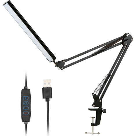 DC 5 V 12 W 80 LEDs Schreibtischlampe, USB-betrieben, 10 Helligkeitsstufen, dimmbar, 3 Farben, Farbtemperaturwechsel, mit faltbarer, flexibler Halterung für den täglichen Gebrauch im Büro oder Homeoff (1/5)