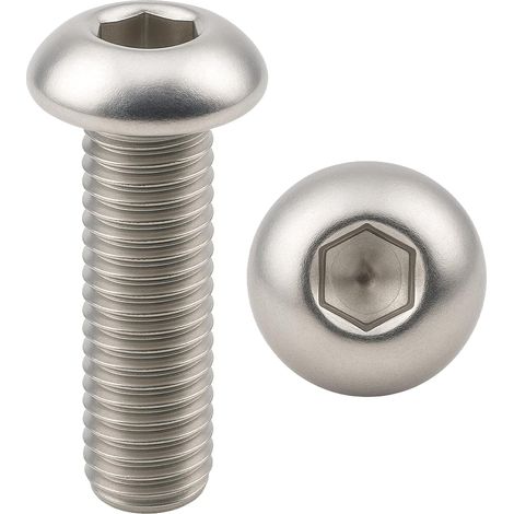 Vis Inox M6x20 - Lot de 5 - Acier A2-70 - Tête Bombée 6 Pans - Fixation Mécanique Précise - DIN ISO 7380-1 (1/5)