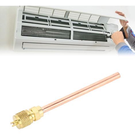 Robinet de Service pour Réfrigération et Climatisation 1/2 20 UNF, Access Valve avec Dévidoir de Robinet et Capuchon, 5 Pièces en Cuivre pour R410 R32, Pour Chargement et Vérification de Pression (1/5)