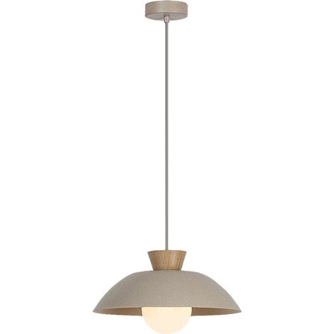 Suspension scandinave, abat-jour en verre opale beige, élément en bois pour salle à manger, cuisine, 1 ampoule G9 5W, Golnar Rabalux (1/5)