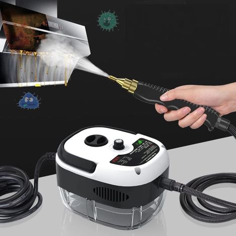 Nettoyeur à vapeur - 2500W, Portable, Appareil de main, Machine de nettoyage haute pression avec têtes de brosse, Pour meubles de cuisine, sol, salle de bain, voiture, verre et tapis