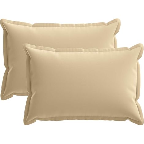 Cushion Cover 2 pcs HOUTEN Beige 30 x 50 cm Polyester vidaXL (1/5)