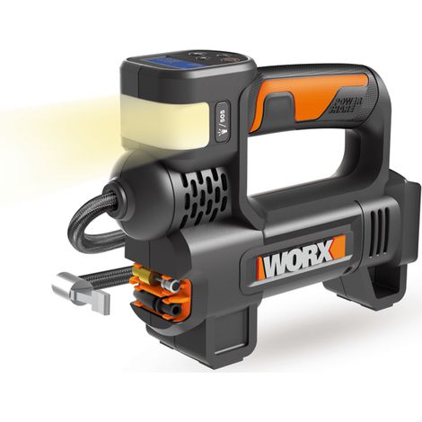WORX WX092.9 Kompressor mit batteriebetriebenem 150/300 Lumen LED-Licht 20V 10 bar
