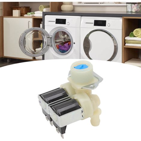 Válvula solenoide magnética de entrada de agua de doble cabezal para lavadora de tambor Samsung FPS180A 220-240V (1/5)