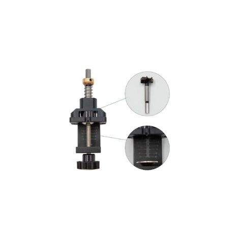 Dima per foratura cerniere nascoste da 35 mm, guida per foratura fori a tasca con morsetto, punta per trapano, kit di foratura per legno per installazione porte, punzone domestico - Crezuo (1/4)