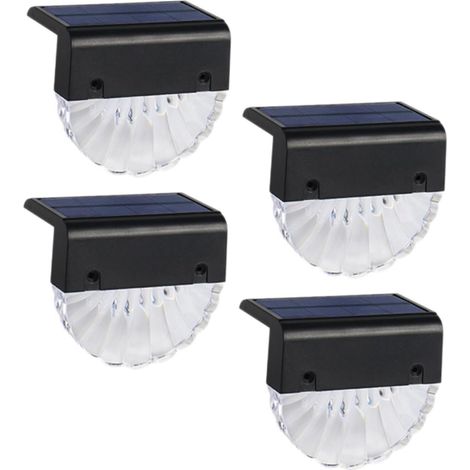 Luces solares para patio exterior, luces para escalones con forma de concha, paquete de 4 (1/5)