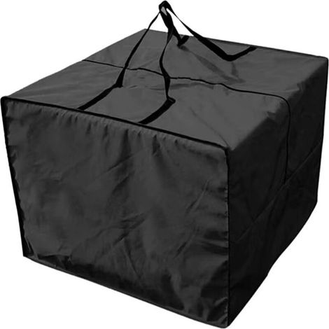 Sac de rangement pour coussins - Sac de rangement durable en 210D pour coussins de jardin, sac de rangement zippé avec poignée, capacité de 81 x 81 x 61 cm (noir) (1/4)