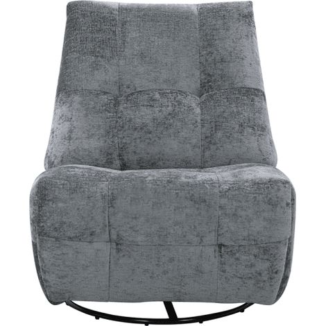 Deco in paris fauteuil relax pivotant en velours chine gris dossier inclinable pour confort sur mesure design moderne et epure