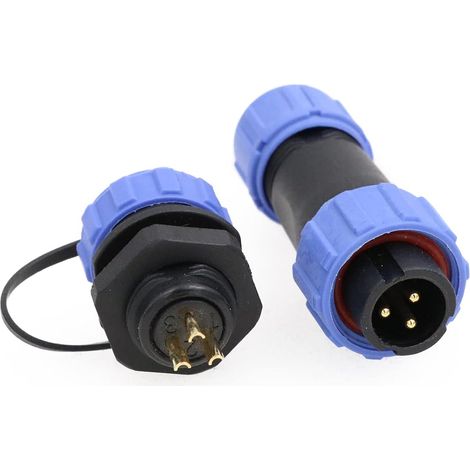 SP13 3 Pole IP68 Waterproof Connector Round Connector with Cap for Gold Plated Panel Mount for Industrial Equipment Electrical Signal (1/5)