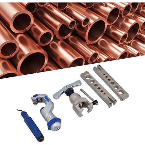 Outil d'évasement excentrique pour tubes ronds, avec outil de coupe et pince métrique/impériale. (1/5)