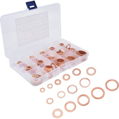 150 Pièces Joints d'Étanchéité en Cuivre pour Pompes et Vannes, Assortiment de Rondelles M5 à M22 (1/5)