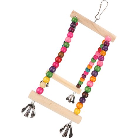 Balançoire pour oiseaux en perles de bois, jouet coloré en demi-cercle, perchoir pour cage, pour perroquets (1/5)
