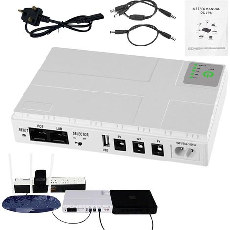 UPS Batterie de secours portable sans interruption, outil d'alimentation pour caméra vidéo, 8800 mAh, batterie de secours portable avec indicateur LED pour webcam, caméra de vidéosurveillance, (1/5)