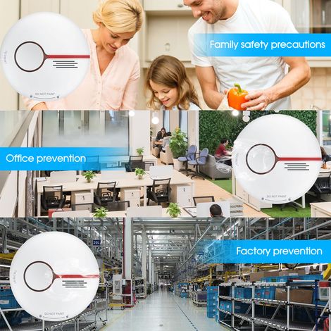 Zoternen WiFi-Rauchmelder, intelligenter Feueralarm, kabelloses Sicherheitssystem, Tuya-App-Steuerung, für Küche, Geschäft, Hotel, Fabrik