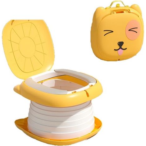 Faltbare Kindertoilette 24 x 17 cm Tragbare Reisetoilette Faltbare Autotoilette Nottoilette fürs Camping Tragbares Töpfchen Geeignet für Auto (1/5)