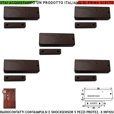 3 CONTATTI SISMICI RADIO CMR20VR CONTAIMPULSI SINTAP CODICE SECUR-LISA64 ANTIFURTO WIRELESS BIANCO CONTATTO MAGNETICO (1/4)
