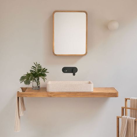 SKLUM Hängendes Badezimmermöbel-Set 130x45 cm aus Teakholz Neill