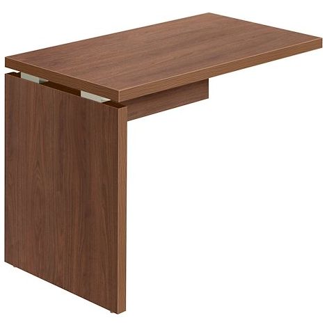 Bureau droit 100 x 60 cm – Piètement plein bois – Plateau alvéolaire 38 mm décor chêne clair – Voile de fond inclus avec passage de câble (1/2)