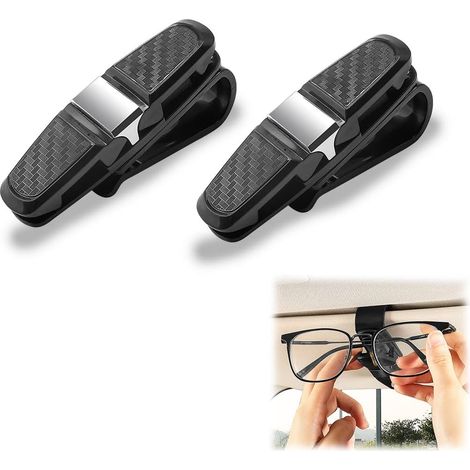 Set mit 2 Auto-Windschutzscheiben-Brillenclips, Auto-Brillenhalter, um 180 Grad drehbarer Auto-Brillenclip für die Auto-Windschutzscheibe (1/5)
