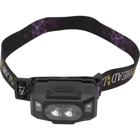 LED-Stirnlampe mit Sensor, drei Lichtfarben, wiederaufladbar, leistungsstark, ideal zum Angeln, Laufen und Campen. (1/5)