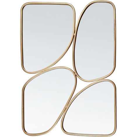 Miroir Mural Glamour Métal 70 x 100 cm Doré Diancey