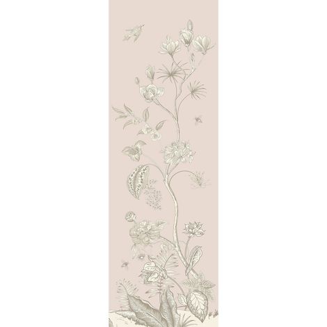 Poster Thème fleurs blanches et fond rose - 90 x 202 cm (1/3)