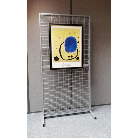 PROVOST - Grille à tableaux autoportante ProArt - Métal gris clair, 50 kg/face, 200 x 100 cm